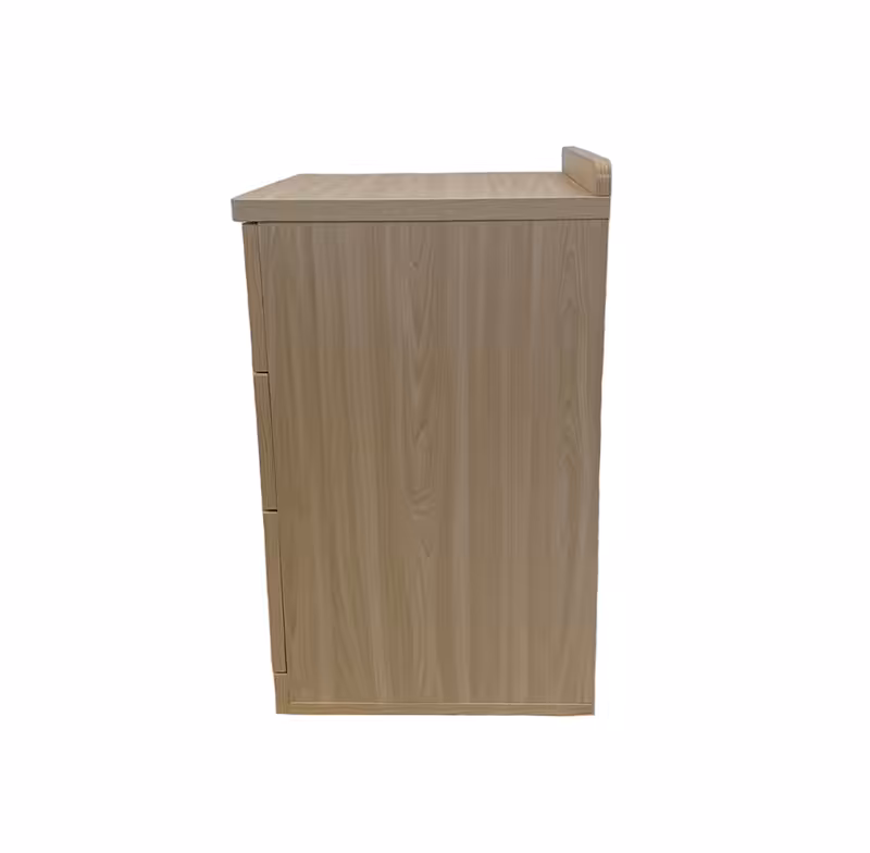 Bedside-Cabinet-3-Drawer-Maple-Side-View