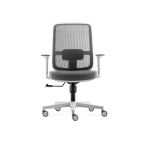 Lotto Medium Back Mesh Operator Chair white grey frame