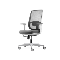Lotto Medium Back Mesh Operator Chair white grey frame side