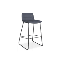 Pixel Bar Stool French Navy PU black base