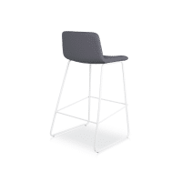 Pixel Bar Stool French Navy PU white base