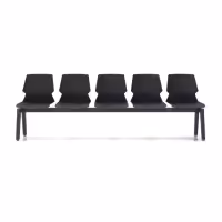 Prism Beam Chair - Black Shell 5 Seater