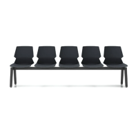 Prism Beam Chair - Black Shell 5 Seater