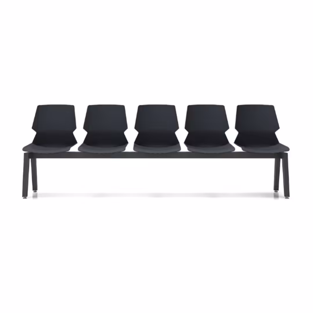 Prism Beam Chair - Black Shell 5 Seater