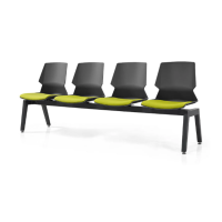 Prism Beam Chair - Black Shell Green Seat Pad 4 Seater