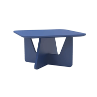 Plank End Coffee Table - Blue Square Top