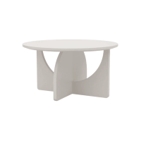 Plank End Coffee Table - White Round Top