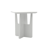 Plank End Side Table - White Square Top
