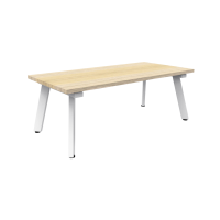 Eternity Rectangular Coffee Table - Natural Oak White Frame