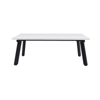 Eternity Rectangular Coffee Table - White Black Frame