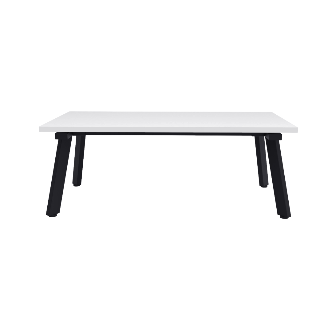 Eternity Rectangular Coffee Table - White Black Frame
