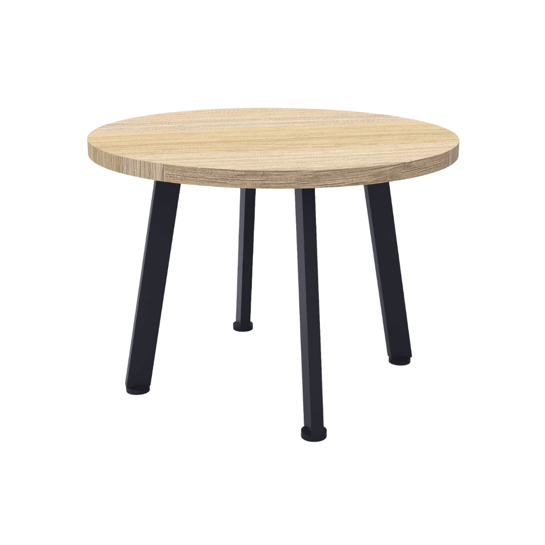 Eternity Round Coffee Table 600mm Natural Oak Black PC