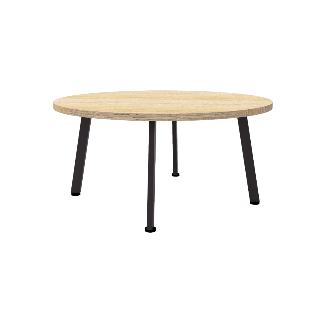 Eternity Round Coffee Table 900mm Natural Oak Black PC