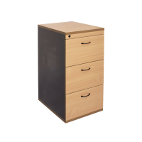Rapid Worker Filing Cabinet 3 Drawers Beech and Ironstone