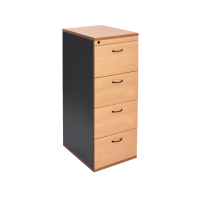 Rapid Worker Filing Cabinet 4 Drawers Beech and Ironstone