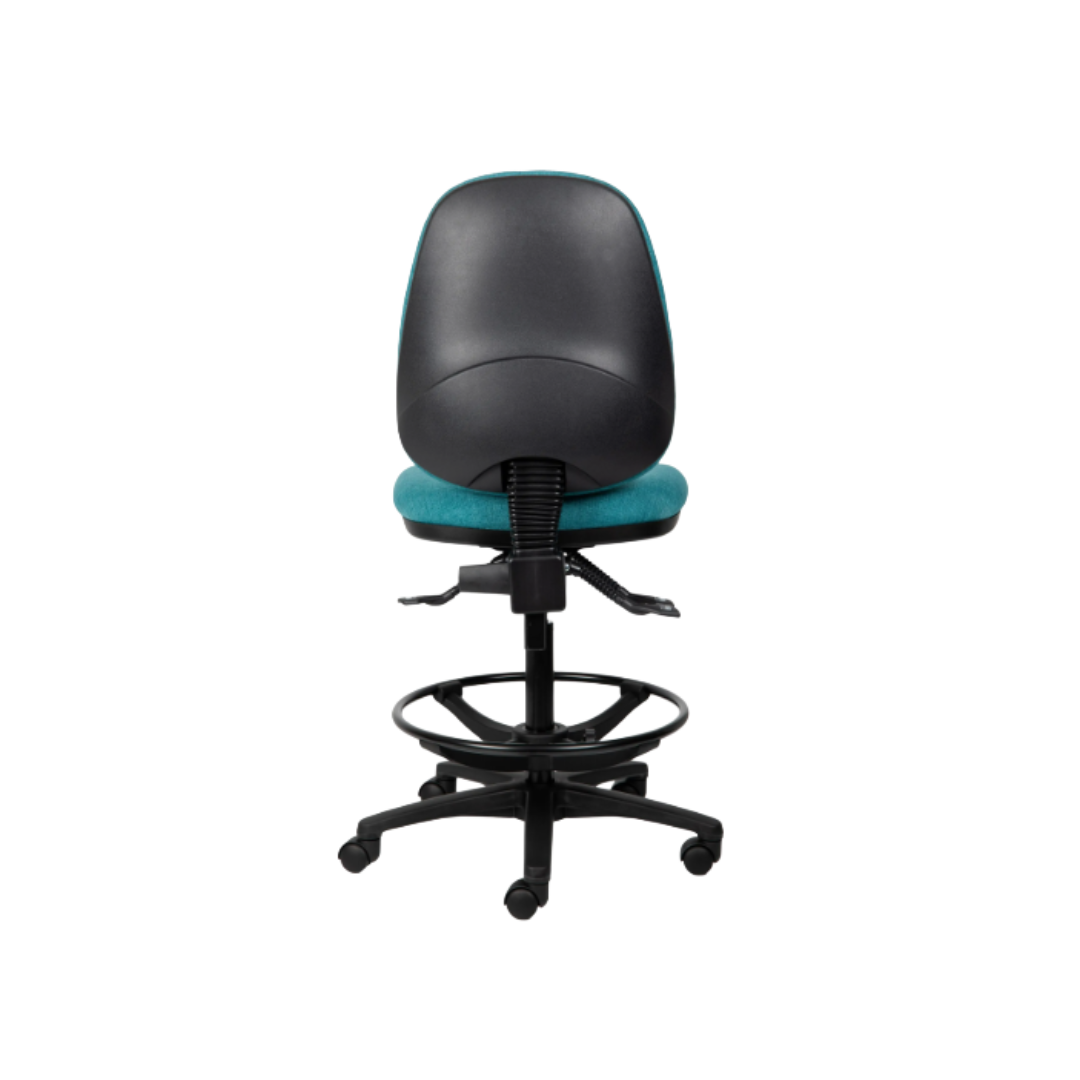 Delta Manual High Back Drafting Chair Back Angled View