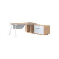 Casa Executive Desk and Cabinet - White Legs Eternity Legs and Right Hand Side Cabinet