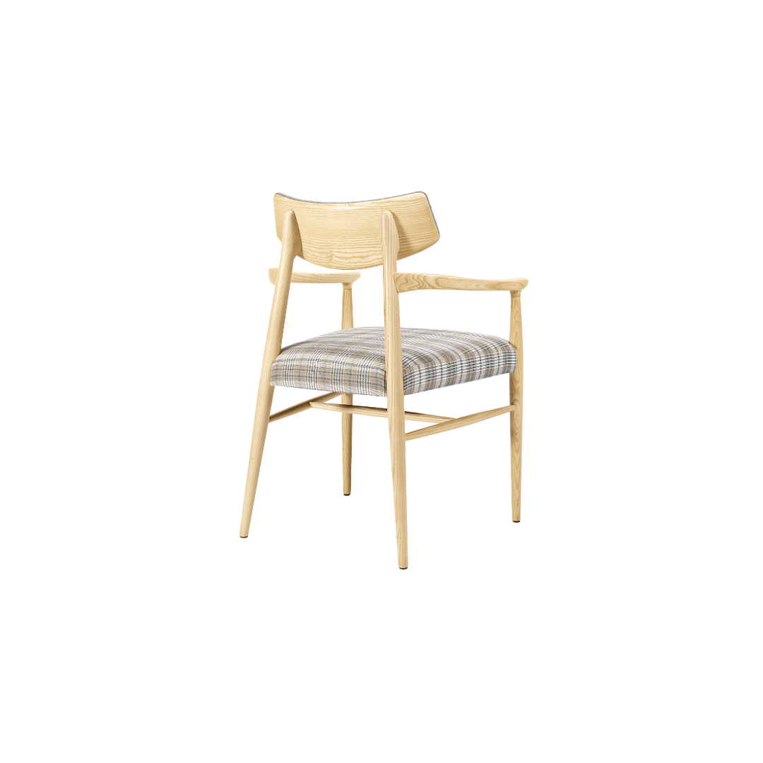 Bizu Armchair M1131UUW Back Angled View - Light