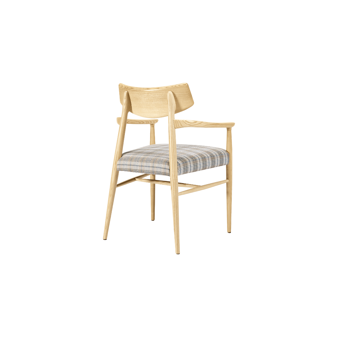 Bizu Armchair M1131UW Back Angled View - Light