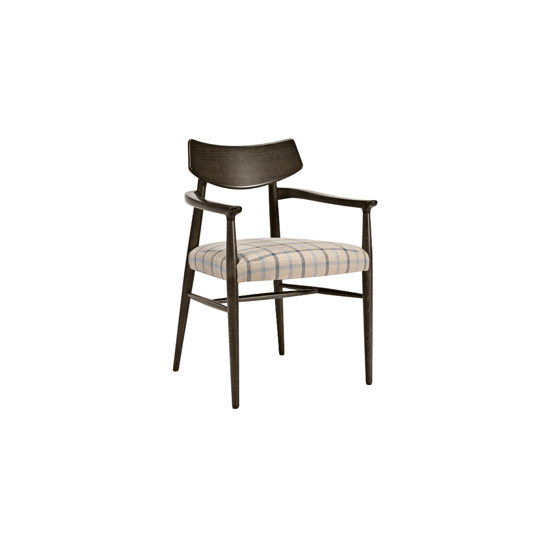 Bizu Armchair M1131UW Front Angled View - Dark
