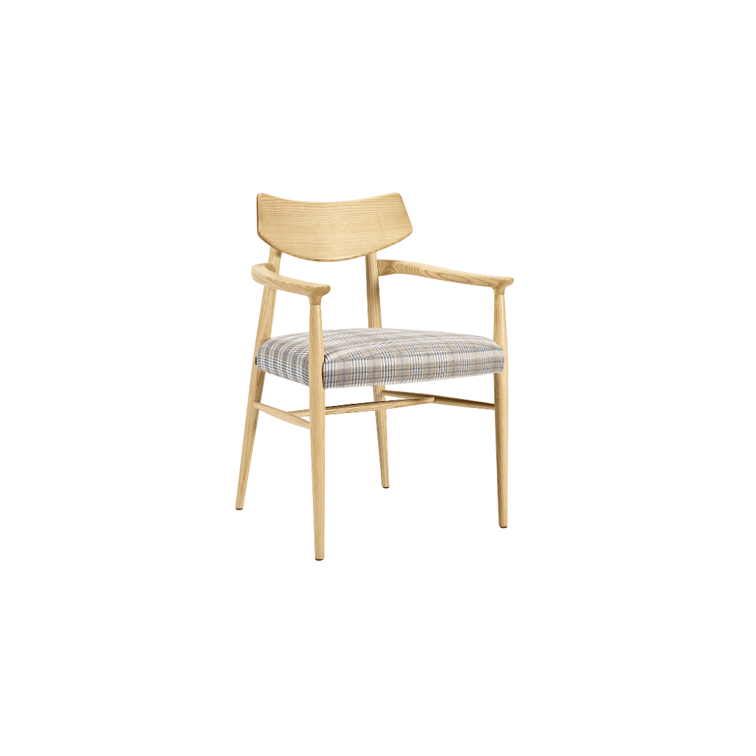 Bizu Armchair M1131UW Front Angled View - Light