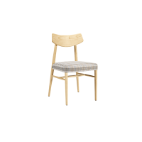 Bizu Side Chair M1130UW Front Angled View - Light