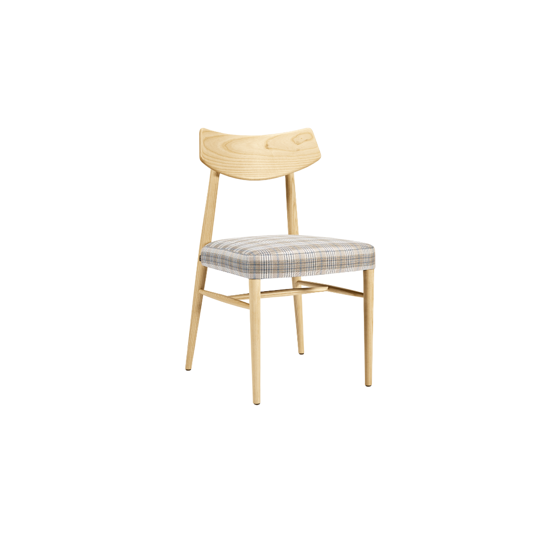 Bizu Side Chair M1130UW Front Angled View - Light
