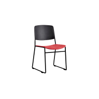 Ellis Sled Base Chair - Black Plastic Carol Seat Pad Black Frame