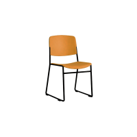 Ellis Sled Base Chair - Yellow Plastic Black Frame