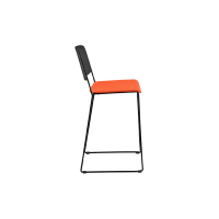 Ellis Stool - Black Plastic Orange Seat Pad Black Frame