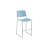 Ellis Stool - Blue Plastic Chrome Frame
