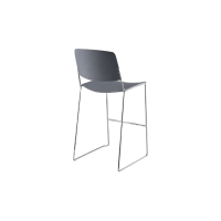 Ellis Stool - Grey Plastic Chrome Frame
