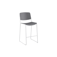 Ellis Stool - Grey Plastic White Frame