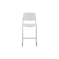 Ellis Stool - White Plastic Chrome Frame