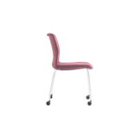 Rita 4 Leg Castors Chair - Velvet Fully Upholstered White Frame no Armrests