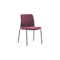 Rita 4 Leg Chair - Velvet Fully Upholstered Black Frame no Armrests