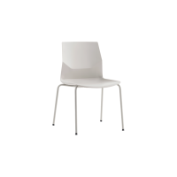 Rita 4 Leg Chair - White Plastic White Frame no Armrests