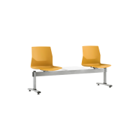 Rita Beam Seating - Yellow Plastic 2 Seat 1 Table Panel