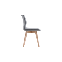 Rita Side Chair (Timber Base) - Grey Fully Upholstered