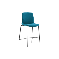 Rita Stool - Green Fully Upholstered Black Frame