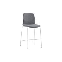 Rita Stool - Grey Fully Upholstered White Frame