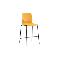 Rita Stool - Yellow Plastic Yellow Seat Pad Black Frame