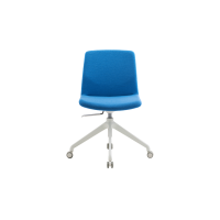 Rita Task Chair - Blue Fully Upholstered White Frame no Armrests