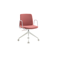 Rita Task Chair - Carol Fully Upholstered White Frame with Armrests 1