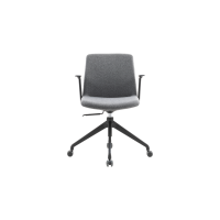 Rita Task Chair - Grey Fully Upholstered Black Frame with Armrests 2